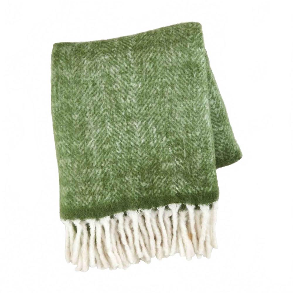 NEW MUDPIE acrylic blanket in green
